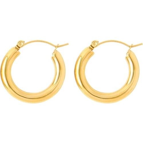 Popular Multiple Collocations Jewelry Stainless Steel Smooth Round Hoop Earrings Girls Women Love Gifts Party Earring Wholesale