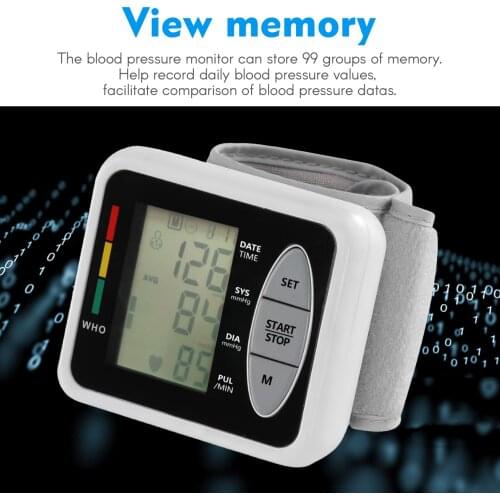 English Voice Portable Tonometer BP Wrist Sphygmomanometer Blood Presure Meter Monitor Heart Rate Pulse Home Health Care