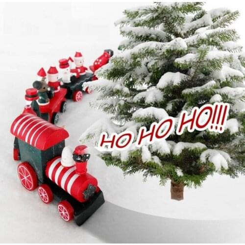 B SIZE Wooden little train Christmas crafts Christmas wooden articles small train Christmas products a birthday present CT09