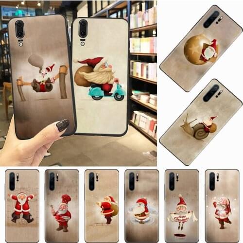 Merry Christmas Santa Claus Phone Case For Huawei honor Mate P 9 10 20 30 40 Pro 10i 7 8 a x Lite nova 5t