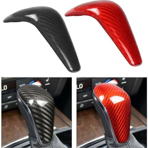 Car Gear Shift Knob Cover Trim Decoration Carbon Fiber For Audi A6 A7 2016 2017 2018