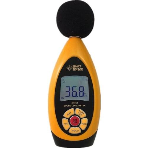 AR854 Handheld Digital Noise Sound Level Meter DB Tester Store 10000 Readings USB Tester Range 30dB-130dB Accuracy +-1.5 db