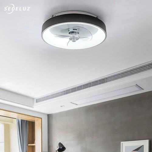 Modern Nordic Ceiling Fan Light with Minimalist Painted for dining room bedroom living room lamp Fashion led fan Ventilador Tech