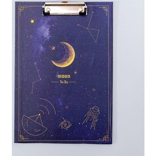 Creative Dream Starry Sky File Folder Clipboard A4 Writing Board School Supply B36C