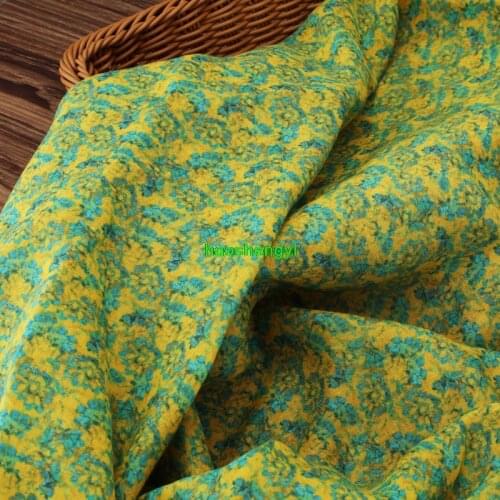 High-quality brand order cotton and linen high-end printed loose gown fabric