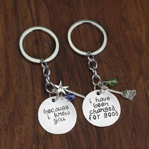 2020 Fashion Couple Round Card Figure 2Pcs/Set Keychain Cartoon New Design Alloy Keychain Pendant Birthday Gifts