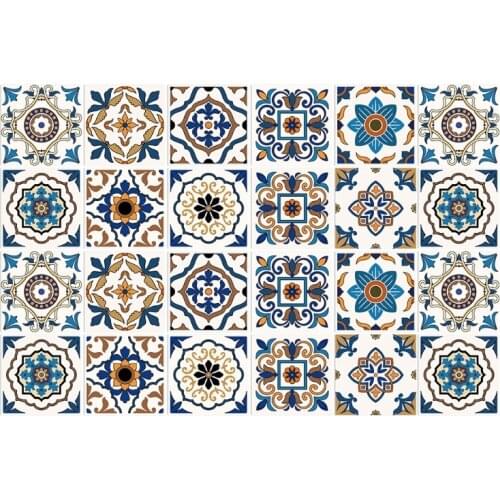 24pcs Backsplash Tile Stickers Peel Stick Wall Murals Waterproof Removable Floor Stair Decals for Bathroom Kitchen Easy to