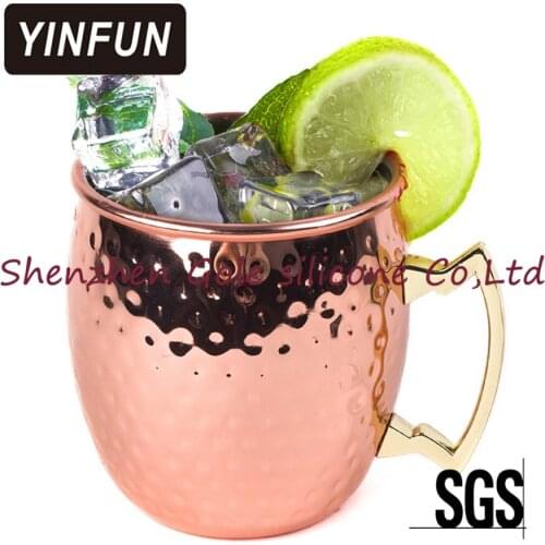 25pcs/lot Hammered Copper plated Stainless Steel Moscow Mule Mug Drum-Type Beer Cup Coffe Cup Water Glass Drinkware