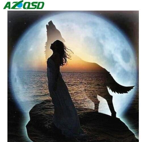 AZQSD 5d Diamond Painting Wolf 5d Diy Diamond Embroidery Animal Picture Of Rhinestones Handmade Home Decor Gift Cross Stitch