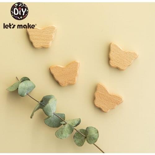 Lets Make 10pcs Beech Wooden Clouds Animal Beads DIY Teething Nursing Mom Necklace Food Grade Wood Bead jewelry Making Teethers