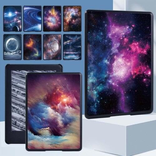 For Kindle Paperwhite 1 5th/2 6th/3 7th/4 10th/Kindle 10th Gen 2019/8th Gen 2016 Space Pattern Tablet Back Shell + Pen