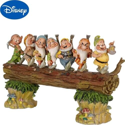 Disney 7pcs Snow White and the Seven Dwarfs Tree Gnomes Decoration Garden Decoration Garden Statue Crafts Childrens Gifts