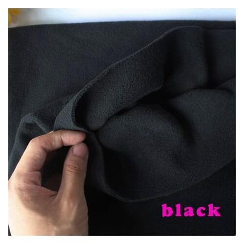 Black double-sided Polar Fleece Fabric anti-pilling Hoodies Blankets Lining Fabric Sold By The Yard Free Shipping