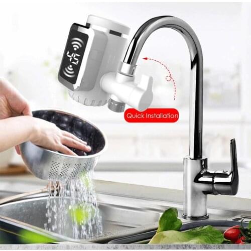 Electric Hot Faucet Water Heater Kitchen Cold Heating Faucet Tankless Digital Instantaneous hot and cold Water Tap with Adapter