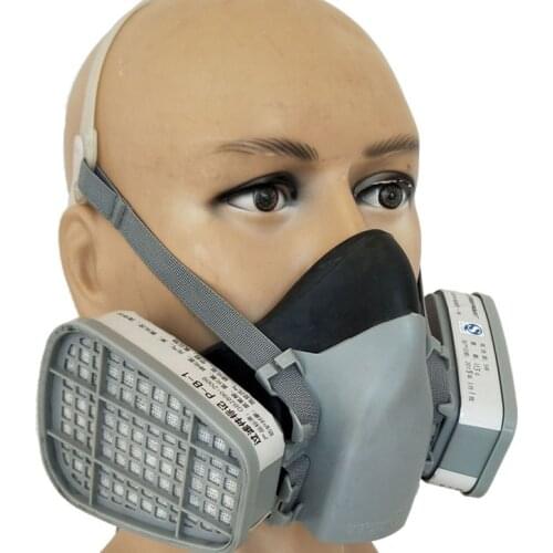 Hot sale personal protective equipment half face escape gas mask respirator with double filter cartridge
