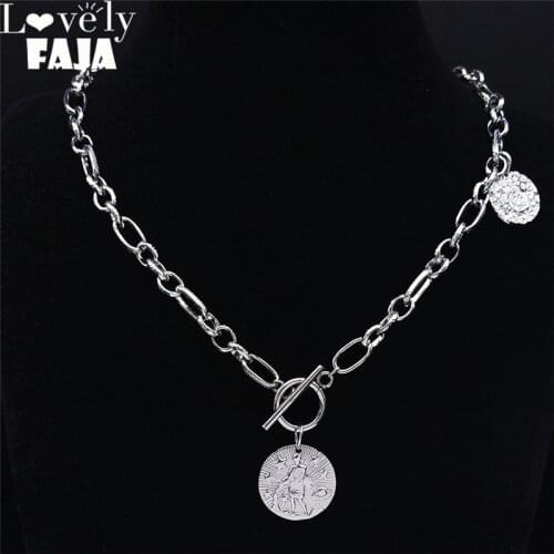 Stainless Steel Aquarius Necklaces Chocker for Women Silver Color 12 Constellations Astrology Necklace Jewelry bijoux NPY10S03