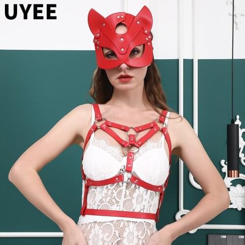 UYEE Leather Lingerie Harness Women Sexy Body Bondage Garte Belt Adjustable Goth Bust Stocking Sex Suspenders Erotic Accessories