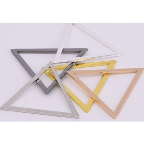 10 pieces of geometric series copper hollow triangle jewelry pendant DIY pendant accessory