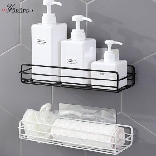 OYOREFD Wall Mounted Multi-function Bathroom Shelf Organizer Bathroom Kitchen Accessories Organizer Bathroom Rangement Storage