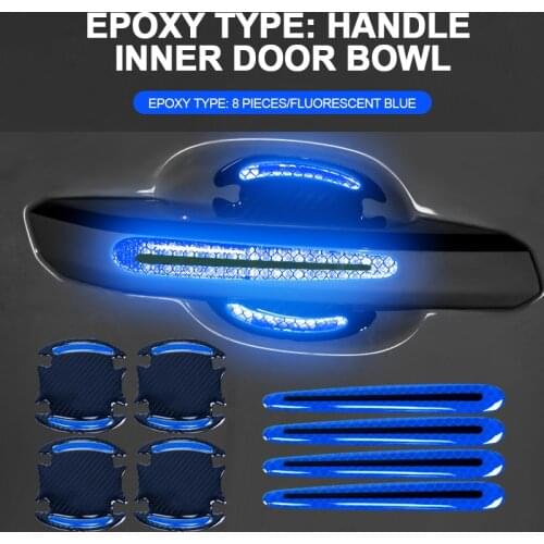 Door Handle Sticker 3D Carbon Fiber Car Door Handle Paint Scratch Protector Sticker Auto Door Handle Scratch Cover