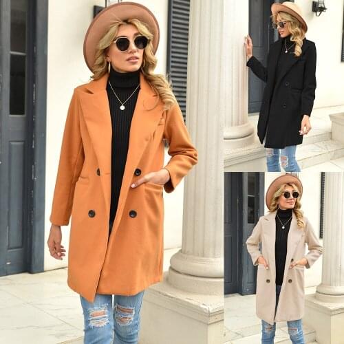 Autumn winter new long plus size khaki black apricot woolen coat zaraing-style za 2020 women sheining female jacket coat