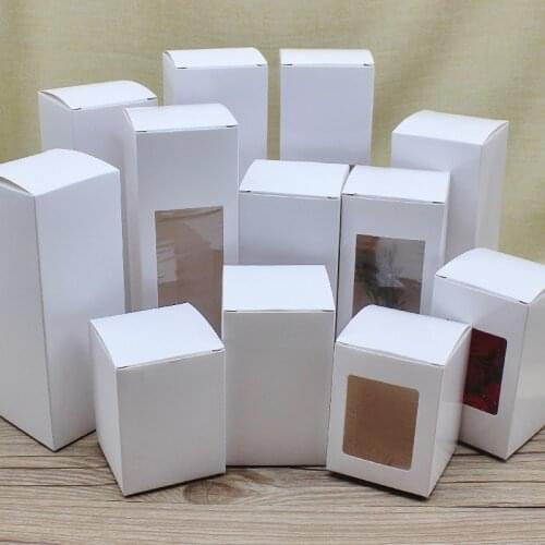 20pcs newest Mutli size retangular gifts bottle boxes 6x6x8/10/14/18/16/20cm paperPackage box white home party suppiles box