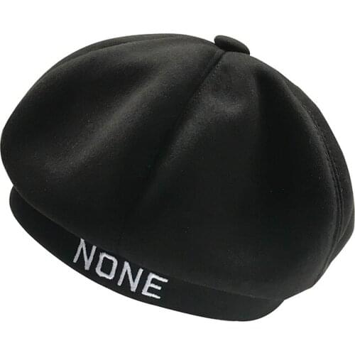 Net Red Celebrity Inspired Fashion Beret Womens Korean-style Cool Lettered nan gua mao Autumn And Winter New Style Casual Warm