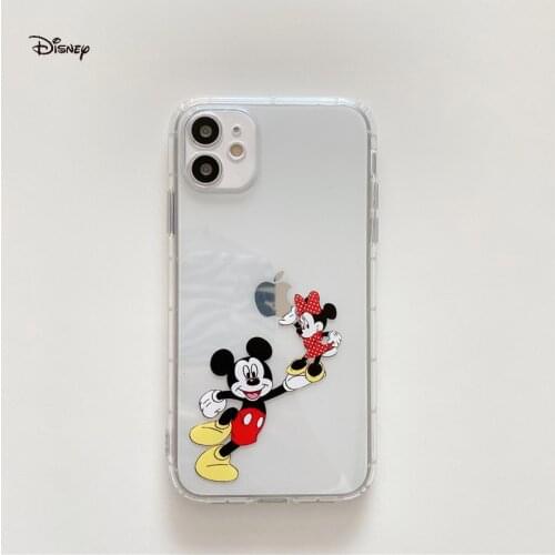 DISNEY 2021 Mickey Minnie Silicone Case for iPhone 11 Pro Xs Max iPhone 12 Pro 7 8 Plus Official Liquid Silicon 360 Full Cover