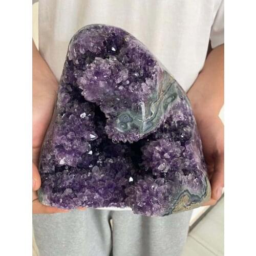 Tog quality hote uruguary dark purple amethyst cluster natural amethyst geode chakra crystal decoration 5440g