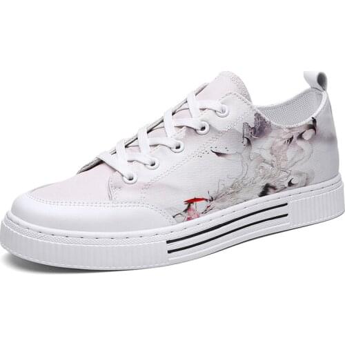 Canvs Shoes Men Fashion Animal Dragon 3D Printing Rubber Sole Round Toe Lace Up Flat Casual Shoes Travel Walking Shoes Footwear