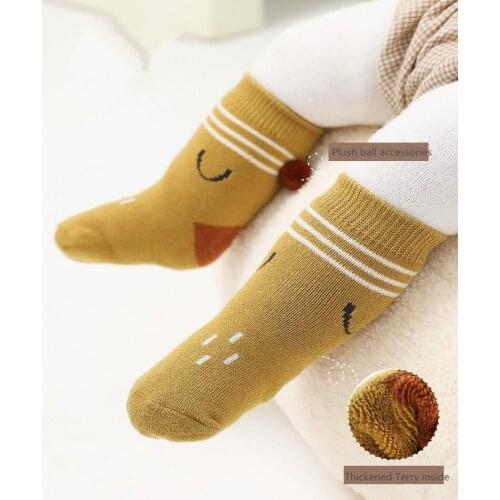 Winter Thick Terry Baby Socks Warm Newborn Cotton Boys Girls Cute Toddler Socks Baby Accessories