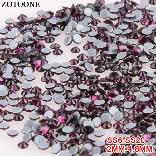 ZOTOONE Purple Glass Crystal Strass Hotfix Rhinestones For Nails Clothes Handicrafts Diy FlatBack Rhinestone Applique Sticker D