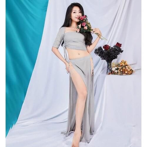 2021 New 5568 Belly Dance Dress Women Wrinkle Tops Striped Skirt Latin Dance Dress Performance Modern Dancing Dress