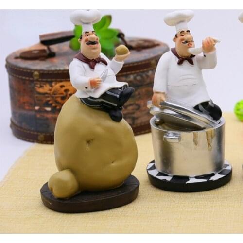 4pcs Potato Chef Combination Resin Crafts Fashion Home Furnishing Decoration Bread Coffee Wine Cabinet Gift Decoration Decor