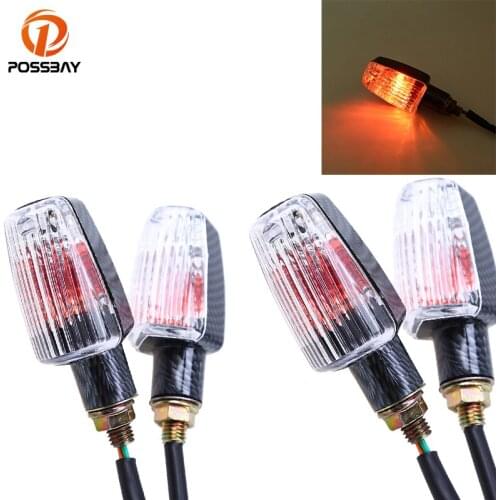 POSSBAY 4Pcs/Lot Motorcycle Turn Signal Light for Honda Hornet CB400 CB1300 CB 400 CB 1300 VFR 800 Cafe Racer Indicators Lamp