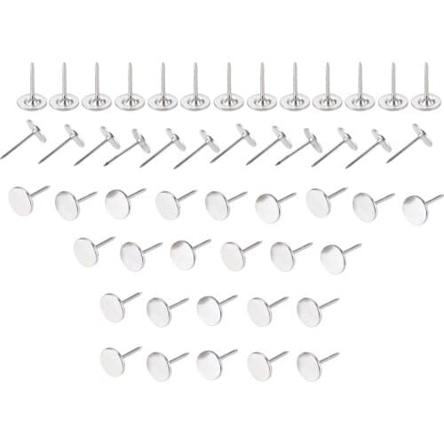 50Pcs Silver Flat Head Upholstery Nails Jewelry Case Wood Box Drum Sofa Decorative Tacks Stud Pushpin Doornail Fasteners 11*17mm