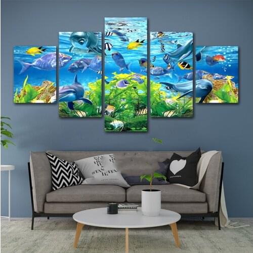 5D diy diamond painting Home Decor 5 Pieces Dolphin sea turtle Painting 5d mosaic cross stitch underwater world,Christmas gift