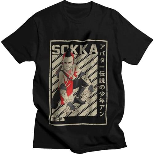 Retro Art Avatar The Last Airbender Sokka T-shirt Men Streetwear T Shirt Short Sleeve 100% Cotton Anime Film Tshirt Urban Tee