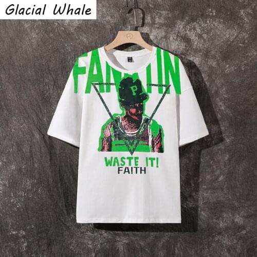 GlacialWhale Mens T-shirt Men Casual Tops Graphic Cotton T-shirts Japanese Streetwear Harajuku Oversized White T Shirt For Men