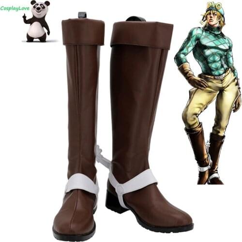 JoJos Bizzare Adventure Diego Brando Brown Cosplay Shoes Long Boots Custom Made CosplayLove