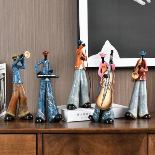 European style creative band ornaments art musical instrument music character model home decoration accessories for living room