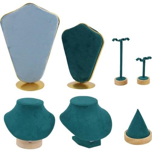 Metal Velvet Jewellery Necklace Display Stand Rack Holder Hanger Gift for Women