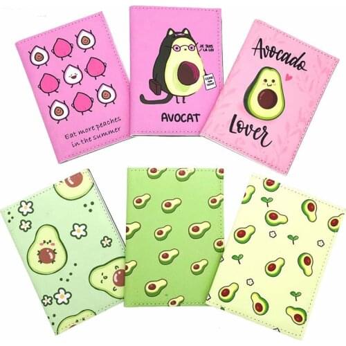 Cute Avocado Men & Women Travel Accessories Passport Holder PU Leather Travel Passport Cover Case High Quality Card ID Holders