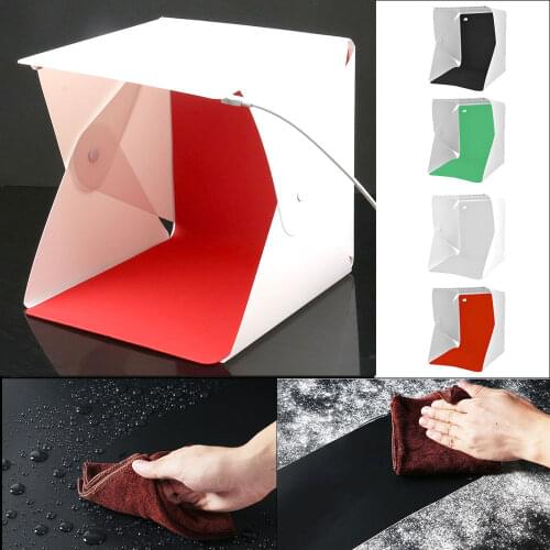 Mini Folding Studio Diffuse Soft Box Lightbox with LED Light Photography Background Photo Studio