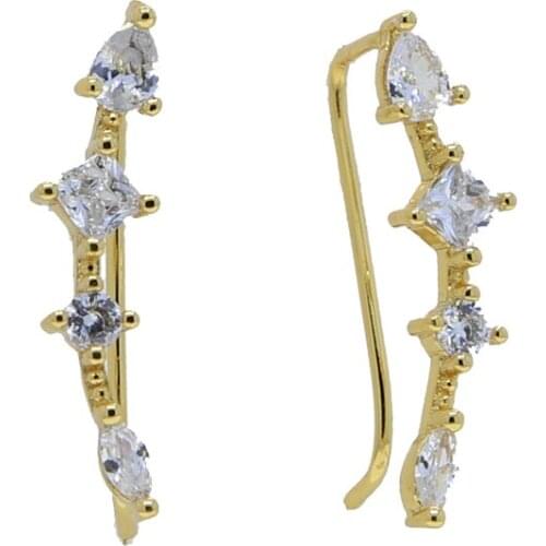 Fashion Fancy Crystal Post Stud Ear Climber Ear Clip Cuff Wrap Earrings 1 Pair Hanging Dangle Drop Earrings Jewelry Jewelly