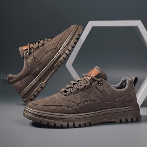 Brand New Spring Men Leather Casual Shoes Youth British Style Lace-up Low Tops Leisure Flat Shoes Fashion Sneakers Work Shoes