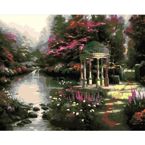 DIY Oil Painting By Numbers Town Street Canvas Painting Kits Home Decor Paint By Number Scenery Handpainted Gift