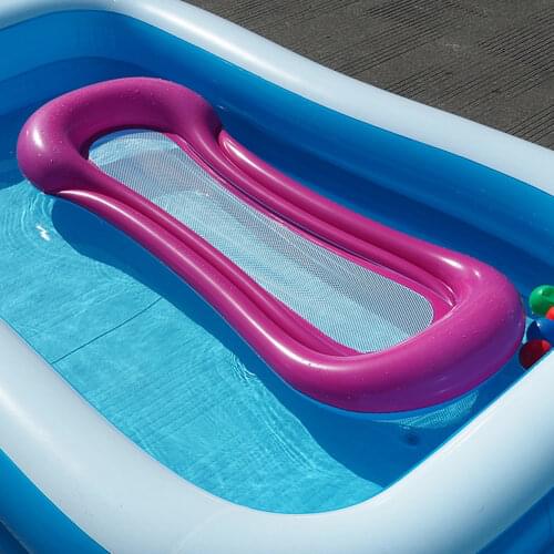 Inflatable Water Hammock Pool Air Mattress Recliner Bed Floating Lounge Chair for Summer Swimming Pool Adults Water Amusement
