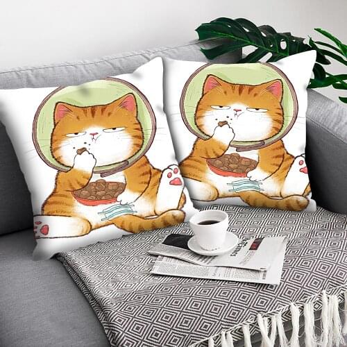 MTMETY Funny Cute Cat Cushion Cover Cartoon pets Pillows Cases for Sofa Home Decoration Pillowcase Polyester Throw Pillow Case