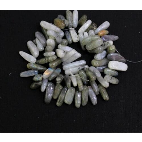 Wholesale 12-18 mm Stick Shape Natural Spectrolite Moon Stone Beads For DIY Jewelry Making DIY Necklace 80 Pcs Strand 15